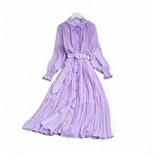 Картинка Платье миди  верх рубашкой шифон белый горошек + ремень от магазина LonnaMag