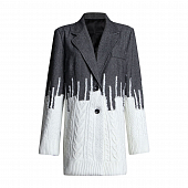 Картинка Пиджак серый наполовину вязаный белый от магазина LonnaMag