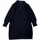 Картинка Платье трикотаж воротник 3 пуговицы вязка ромбами жгутиками от магазина LonnaMag