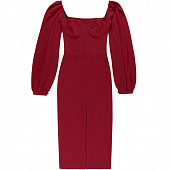 Картинка Платье миди объемный рукав вырез по середине от магазина LonnaMag