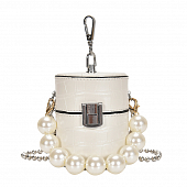 картинка Сумка мини цилиндр короткая ручка из больших бусин + длинная цепочка от магазина LonnaMag