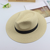 картинка Шляпа соломенная федора черная лента от магазина LonnaMag