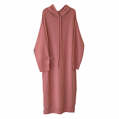 Картинка Платье свитер миди с капюшоном длинные шнурки от магазина LonnaMag