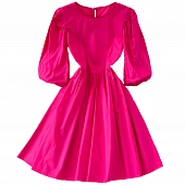 Картинка Платье мини куколка хлопок рукав буф 2/4 юбка клеш от магазина LonnaMag