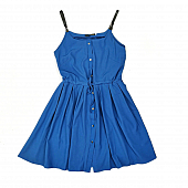 Картинка Сарафан мини клеш кожаные лямки талия на кулиске от магазина LonnaMag