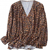Картинка Блуза V вырез на запах леопардовая от магазина LonnaMag