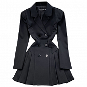 Картинка Платье пиджак двубортное 6 пуговиц юбка плиссе FEIINVAN от магазина LonnaMag