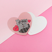 картинка Открытка-валентинка "Ты и Я" еноты, 7,1 x 6,1 см Сердечко от магазина LonnaMag
