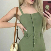 Картинка Платье сарафан на кнопках миди вытачки на талии от магазина LonnaMag