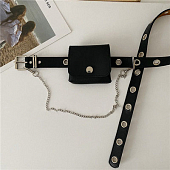 картинка Ремень с люверсами + цепочка + квадратный кошелек от магазина LonnaMag