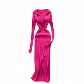 Картинка Платье миди длинный рукав v - вырез сбоку разрез  от магазина LonnaMag