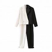 Костюм одна сторона черная другая белая пиджак двубортный + брюки 