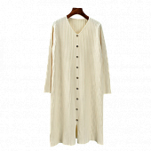 Картинка Платье широкое трикотаж рубчик планка с пуговицами по середине от магазина LonnaMag