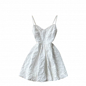 Картинка Платье мини тонкие лямки текстурные цветы в тон от магазина LonnaMag