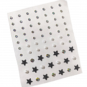 картинка Наклейки для макияжа - перламутровые стразы жемчуг черные звезды от магазина LonnaMag