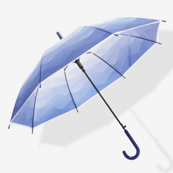 Зонт трость прозрачный + синий градиент