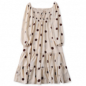 Картинка Платье миди грудь на резинках юбка клеш крупный горох от магазина LonnaMag