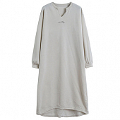 Картинка Платье свитшот на флисе длинное V вырез на спине принт контур цветы от магазина LonnaMag