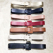 картинка Ремень однотон с прямоугольной пряжкой твердая эко кожа от магазина LonnaMag