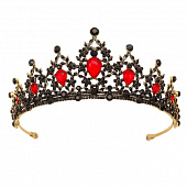 картинка Диадема корона широкие зубцы камни капли - красные от магазина LonnaMag