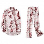 Картинка Комплект бордовые разводы рубашка + брюки от магазина LonnaMag