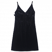 Картинка Платье мини бархат  тонкие лямки открытая спина с полосами от магазина LonnaMag