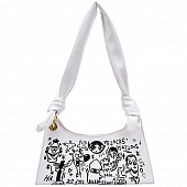 картинка Сумка жесткая форма принт мультяшки слова мягкая ручка на узлах от магазина LonnaMag