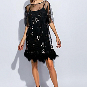 Картинка Платье с перьями звезды MINAKU от магазина LonnaMag