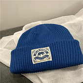 картинка Шапка двухслойный вязаный трикотаж нашивка Медведь от магазина LonnaMag