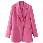 Картинка Пиджак длинный полосы вельвет 3 золотые пуговицы от магазина LonnaMag