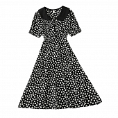 Картинка Платье миди воротник и пуговицы в цвет принт цветочки от магазина LonnaMag