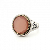 картинка Перстень золотая окантока розовый камень от магазина LonnaMag