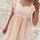 Картинка Платье сарафан воланы на лямках с жемчужинами от магазина LonnaMag