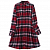 Картинка Платье рубашка клеш красная клетка фланель рукав подворот от магазина LonnaMag