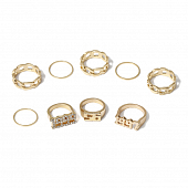 картинка Набор колец 9 шт. тонкие, цепи, числа 56 1997 1999 от магазина LonnaMag