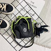 картинка Сумка мешочек неоновый зеленый шнурок + брелок обезьянка от магазина LonnaMag