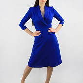 Картинка Платье джинс V-вырез манжеты с жемчугом от магазина LonnaMag