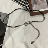 картинка Ремень-цепь металлическая с наконечником + черная полоса от магазина LonnaMag