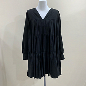 Картинка Платье мини свободное V вырез 3 уровня объемный рукав от магазина LonnaMag