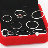 картинка Кольца набор 8 шт закрученное круг полый круг страза от магазина LonnaMag