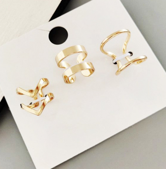 Кольца набор 3 шт двойные безразмерные