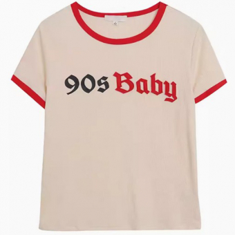 Футболка окантовка нашивка 90s Baby