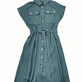 Картинка Платье мккси без рукавов металл пуговицы-компас талия на кулиске от магазина LonnaMag