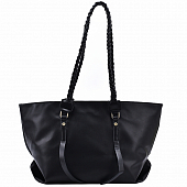 картинка Сумка тоут большая плетеные ручки спереди 2 ремня от магазина LonnaMag