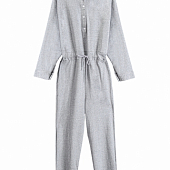 Картинка Длинный комбинезон хб-стрейч талия на завязках верх на пуговках от магазина LonnaMag