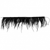 картинка Чокер черная лентка атлас страусиные перья от магазина LonnaMag
