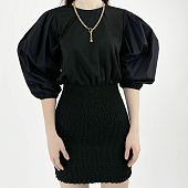 Картинка Платье широкий верх рукава фонарики юбка на резинках от магазина LonnaMag