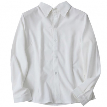 Рубашка белая приталенная вытачки вдоль торса