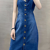 Картинка Платье сарафан джинсы миди крупные черепаховые пуговицы от магазина LonnaMag