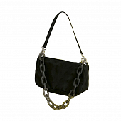 картинка Сумка нейлон прозрачная матовая цепь белый брелок от магазина LonnaMag